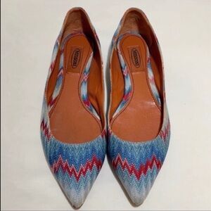Missoni Women’s Blue and Red Zigzag Flats